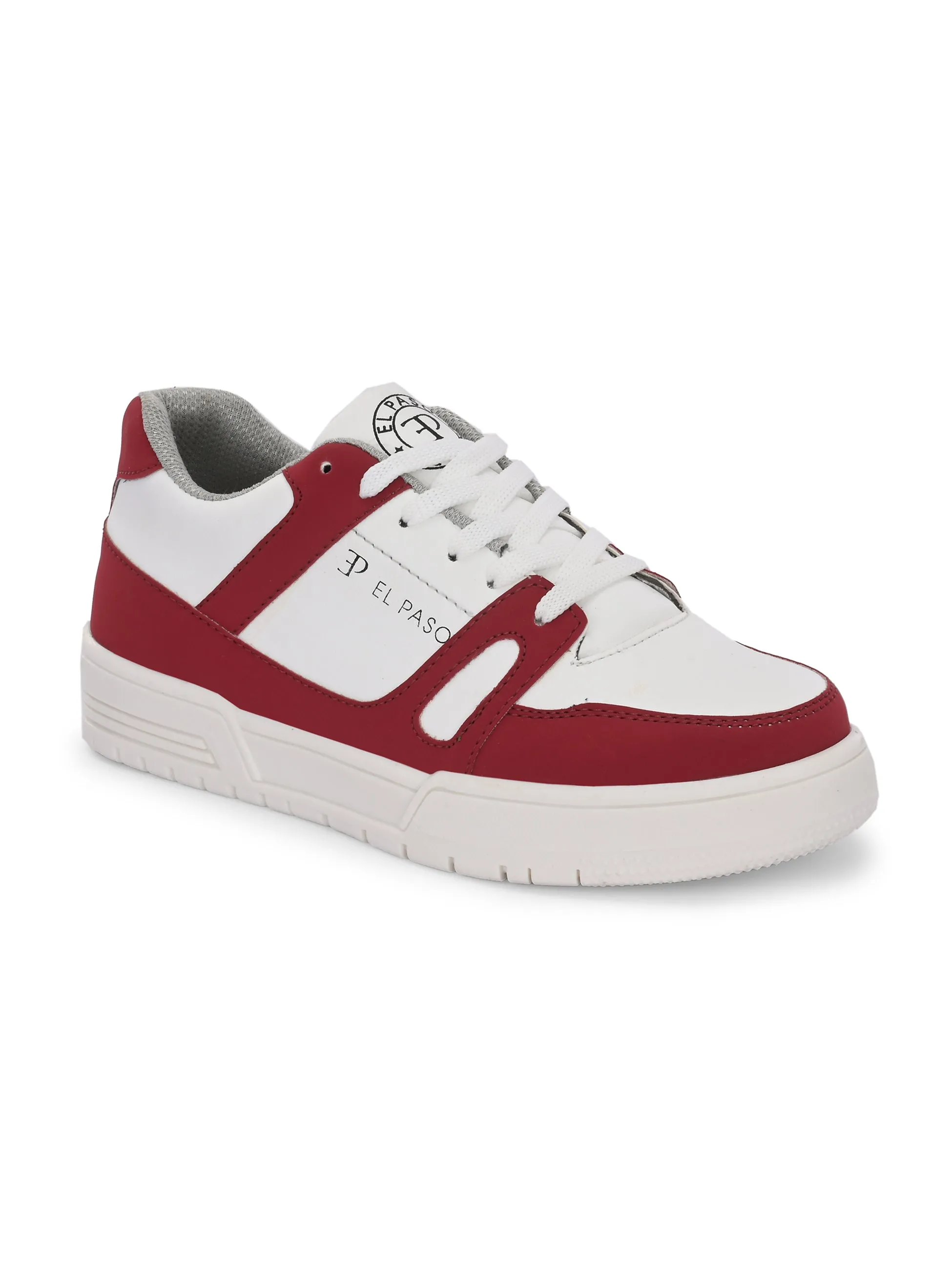 EL PASO Faux Leather Casual Shoes Lace Up Sneakers For Women