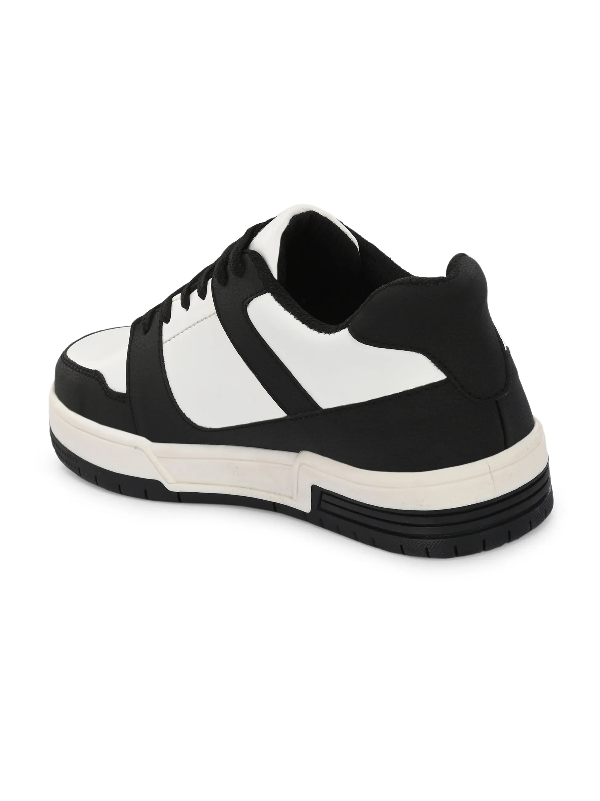 EL PASO Faux Leather Casual Shoes Lace Up Sneakers For Women