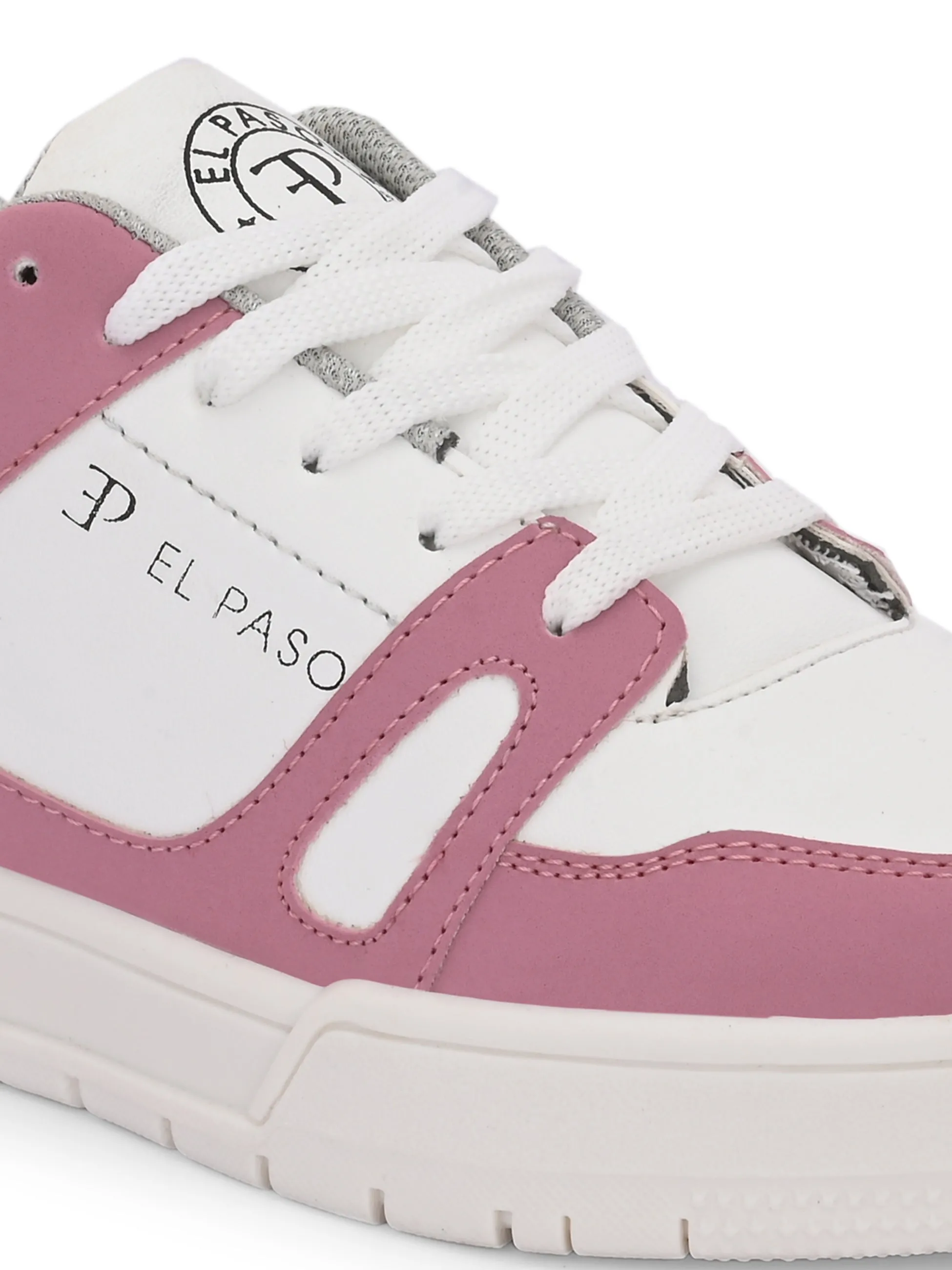 EL PASO Faux Leather Casual Shoes Lace Up Sneakers For Women