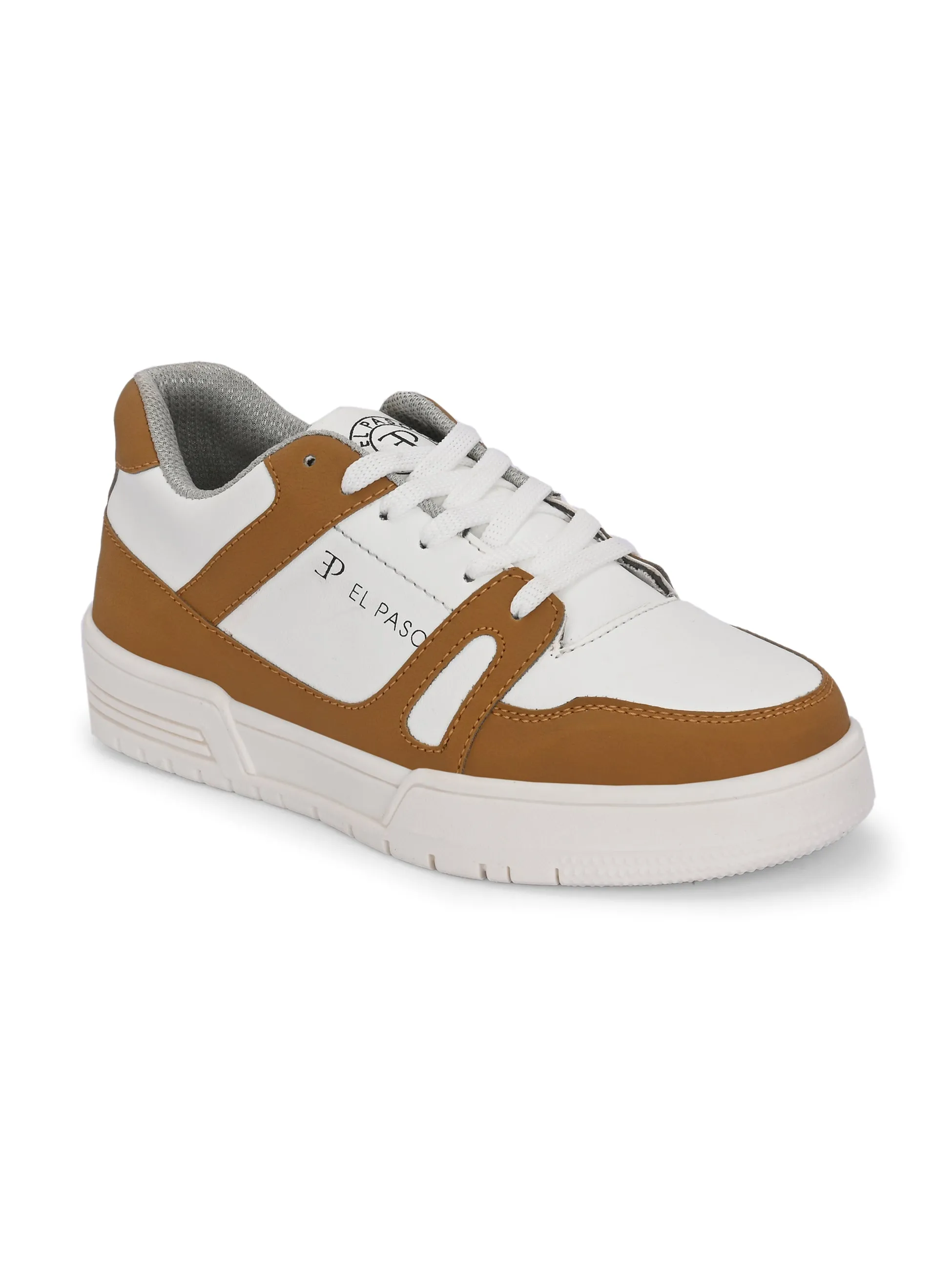 EL PASO Faux Leather Casual Shoes Lace Up Sneakers For Women
