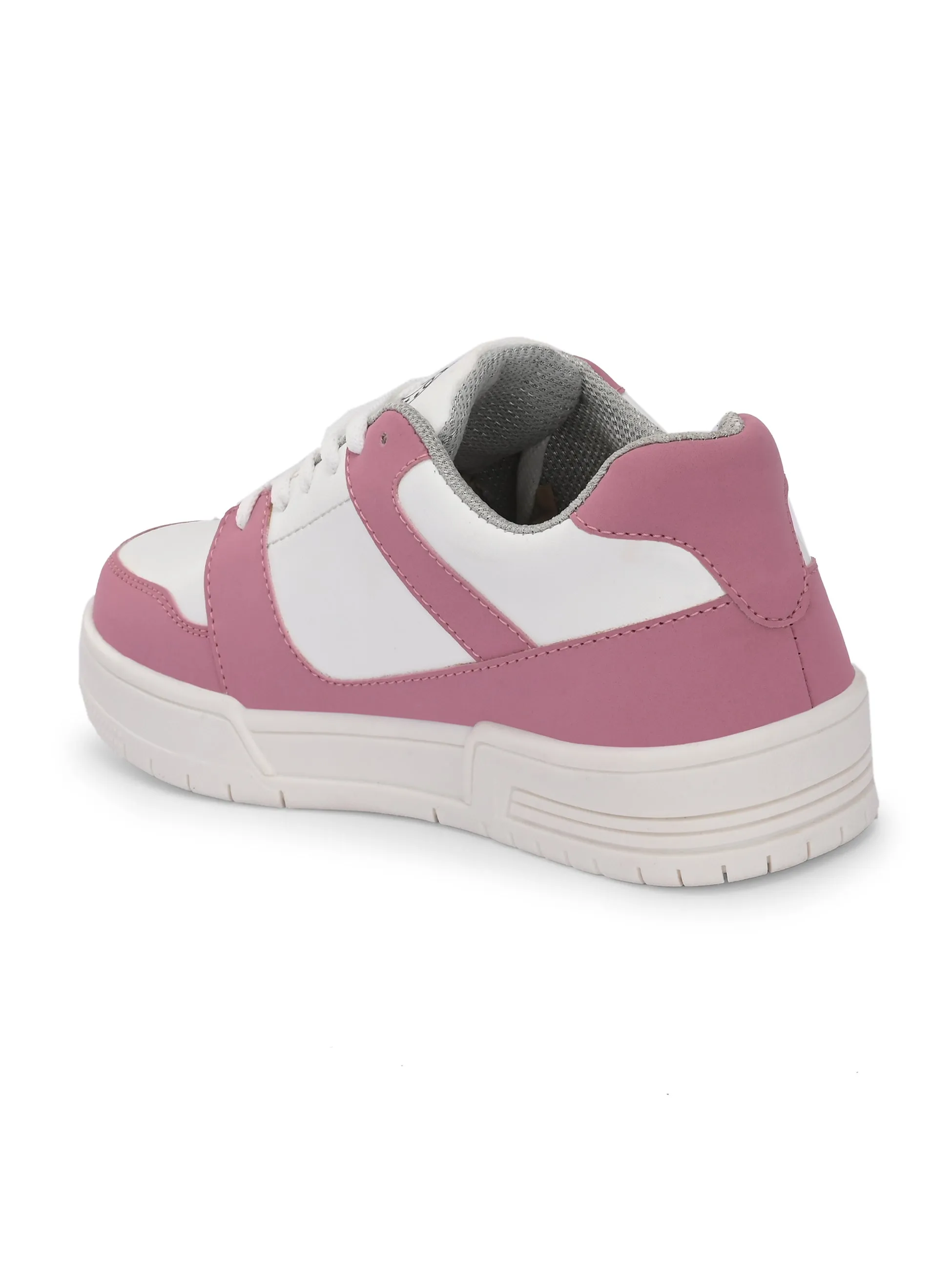 EL PASO Faux Leather Casual Shoes Lace Up Sneakers For Women