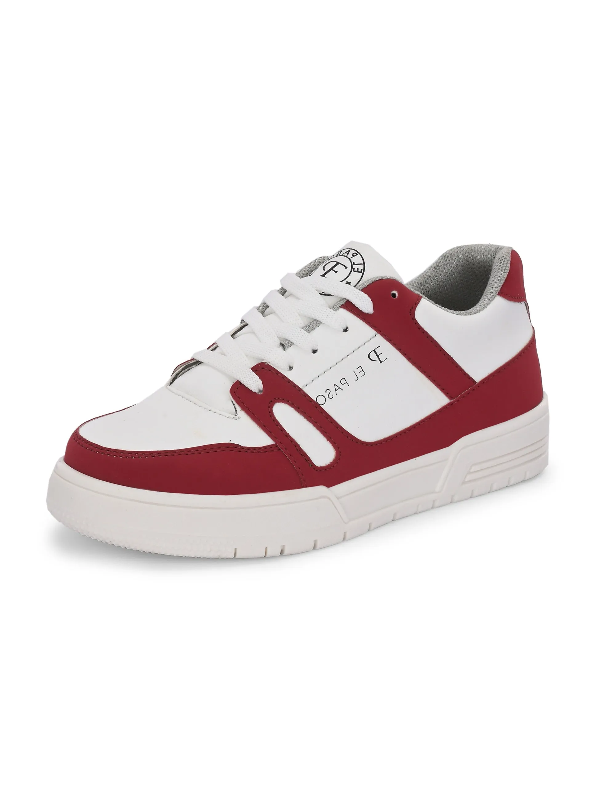 EL PASO Faux Leather Casual Shoes Lace Up Sneakers For Women