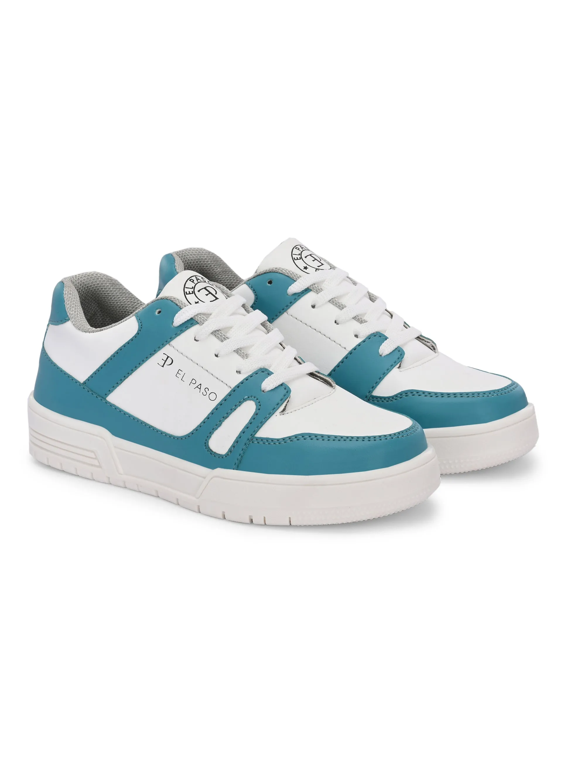 EL PASO Faux Leather Casual Shoes Lace Up Sneakers For Women