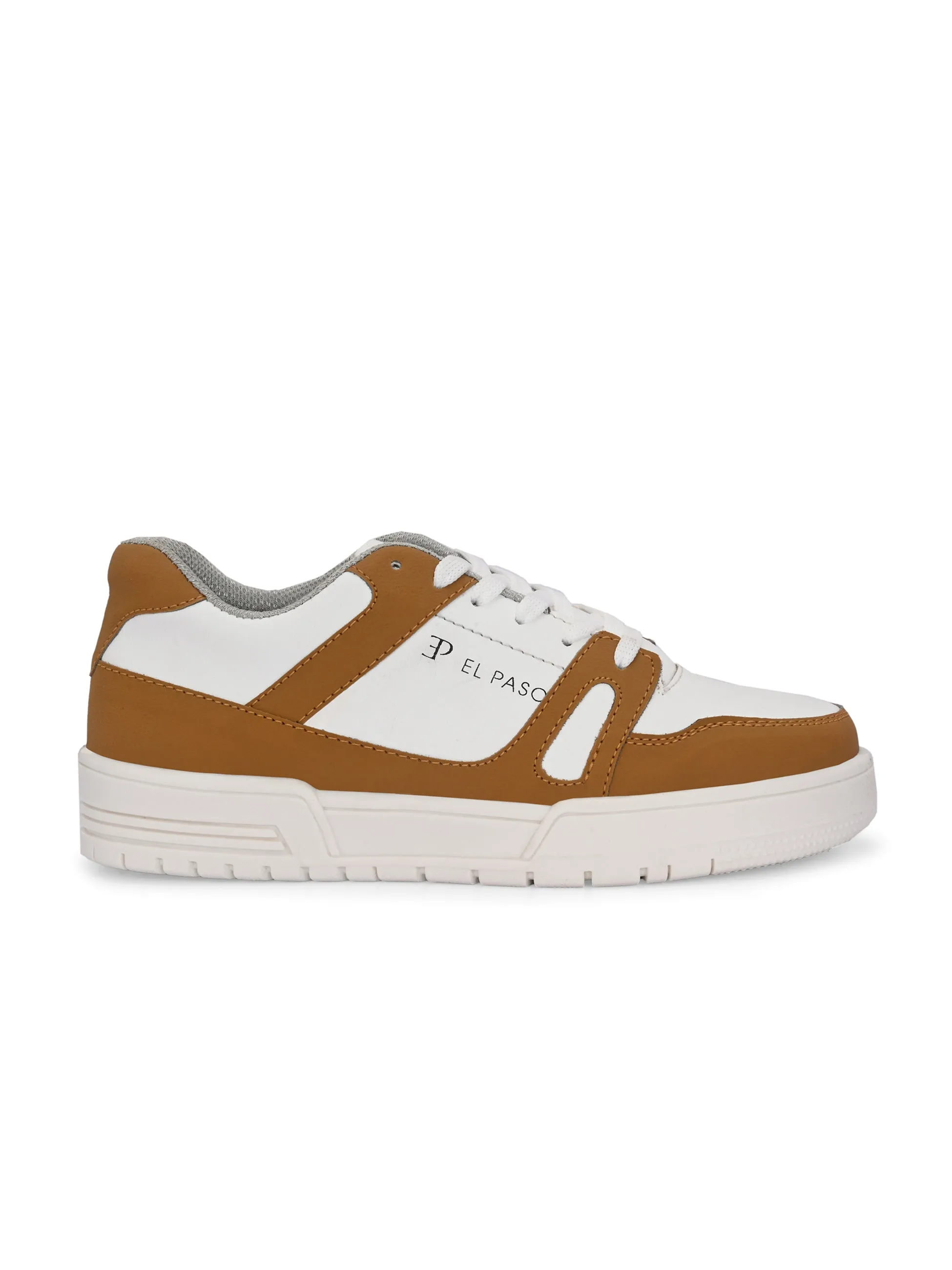EL PASO Faux Leather Casual Shoes Lace Up Sneakers For Women
