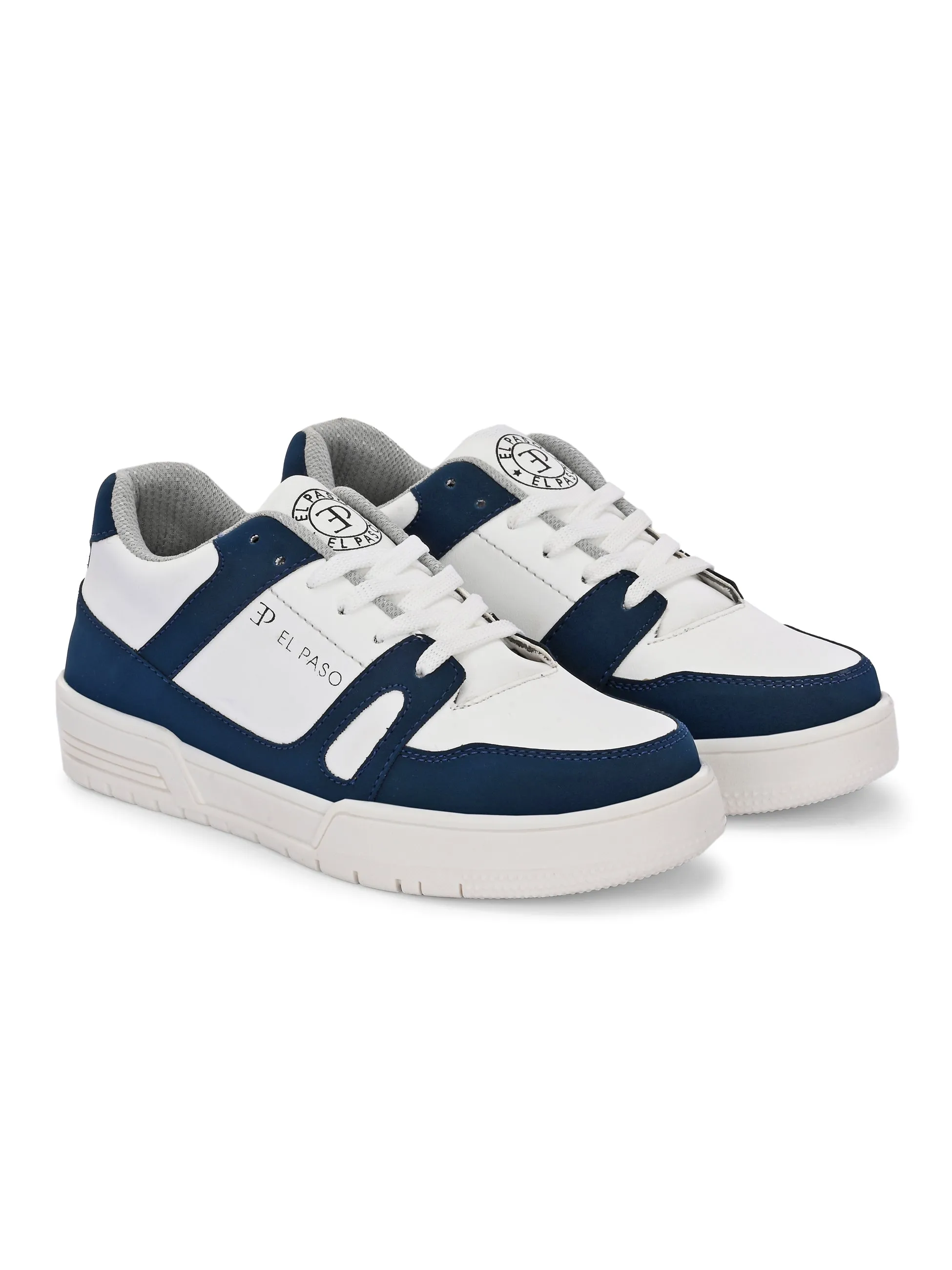 EL PASO Faux Leather Casual Shoes Lace Up Sneakers For Women