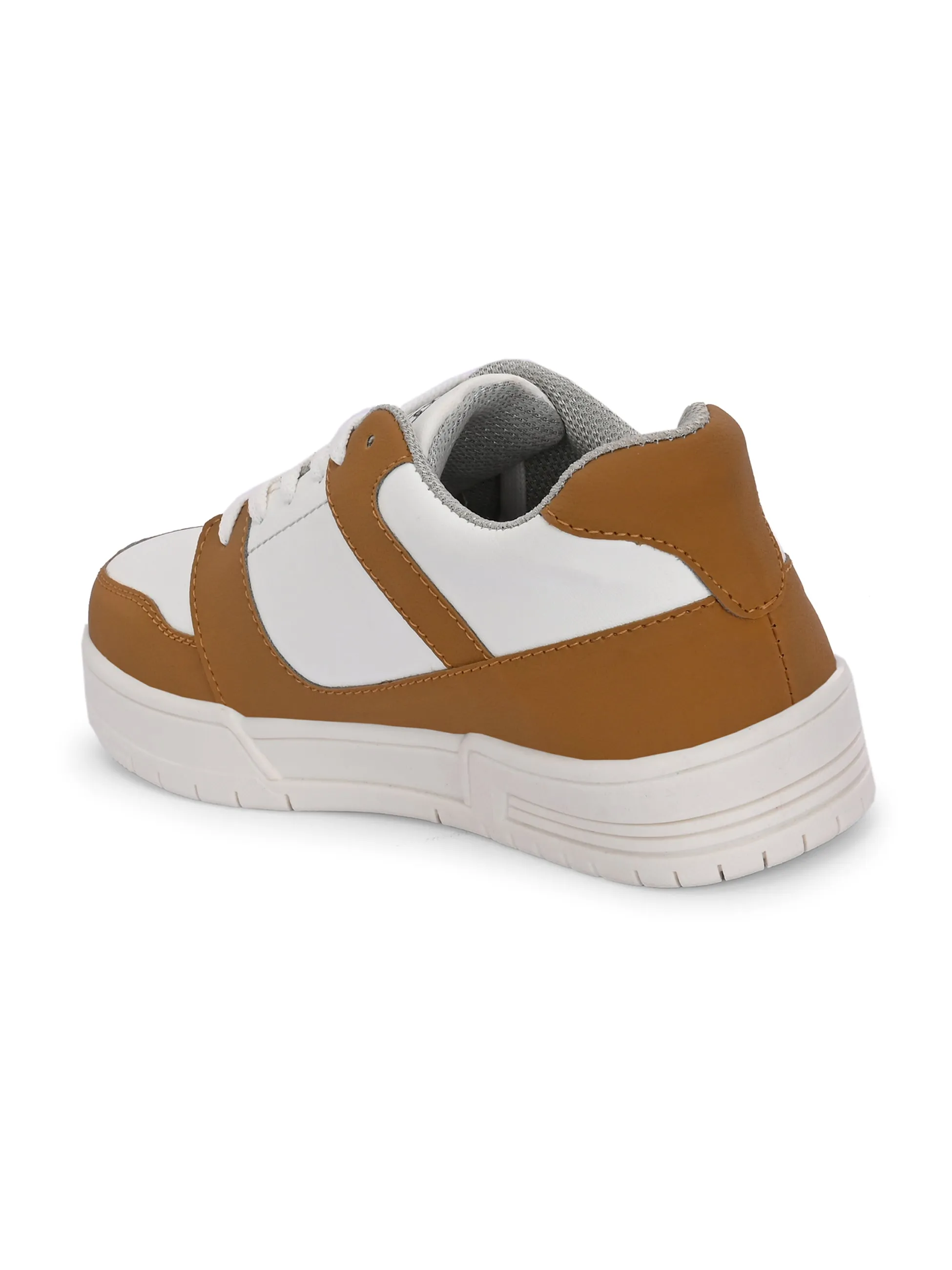 EL PASO Faux Leather Casual Shoes Lace Up Sneakers For Women