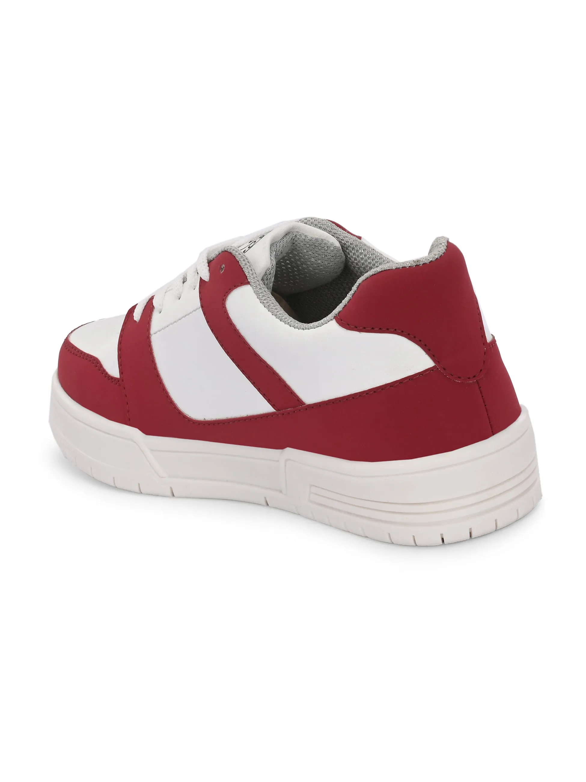 EL PASO Faux Leather Casual Shoes Lace Up Sneakers For Women