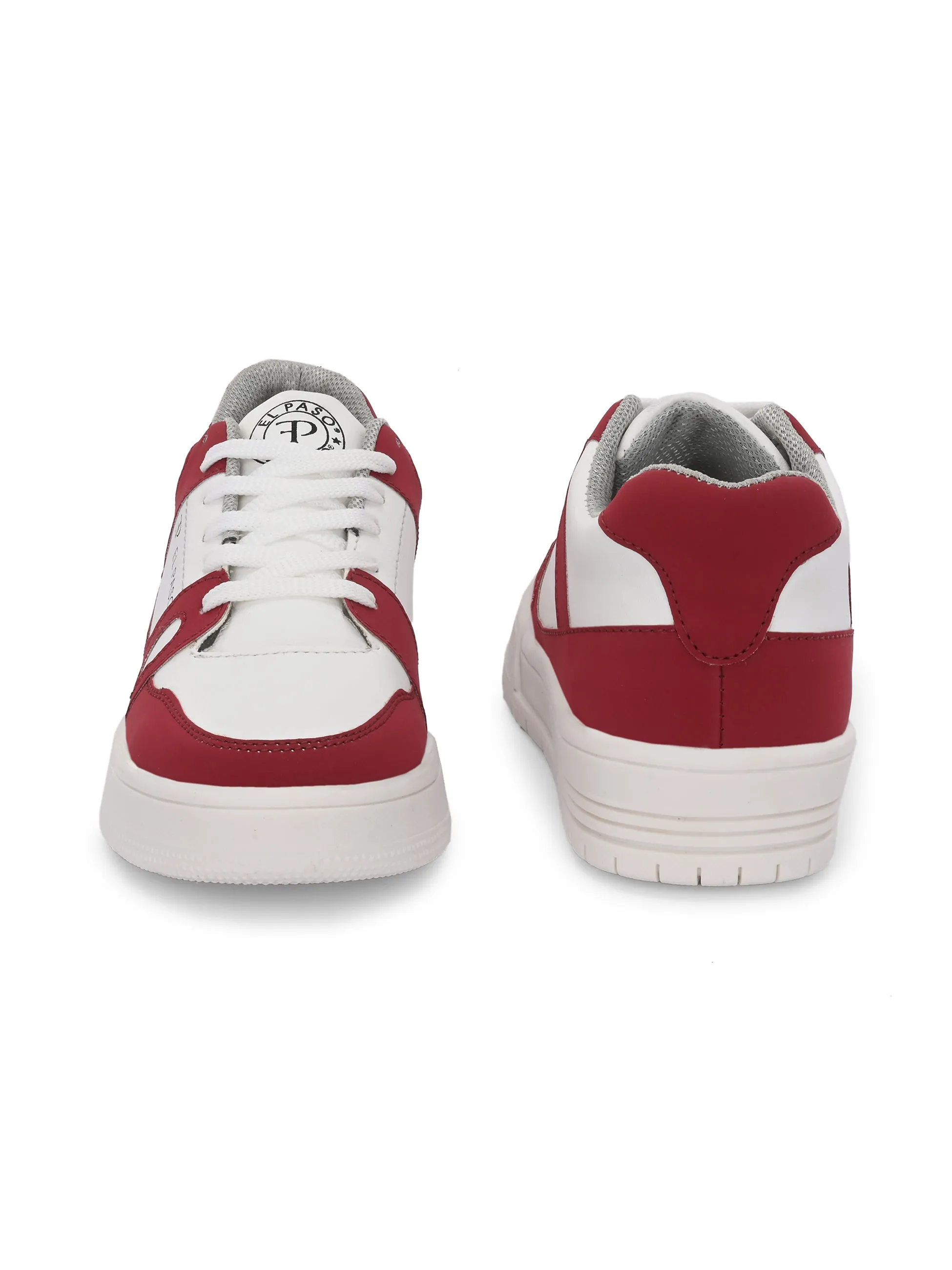 EL PASO Faux Leather Casual Shoes Lace Up Sneakers For Women