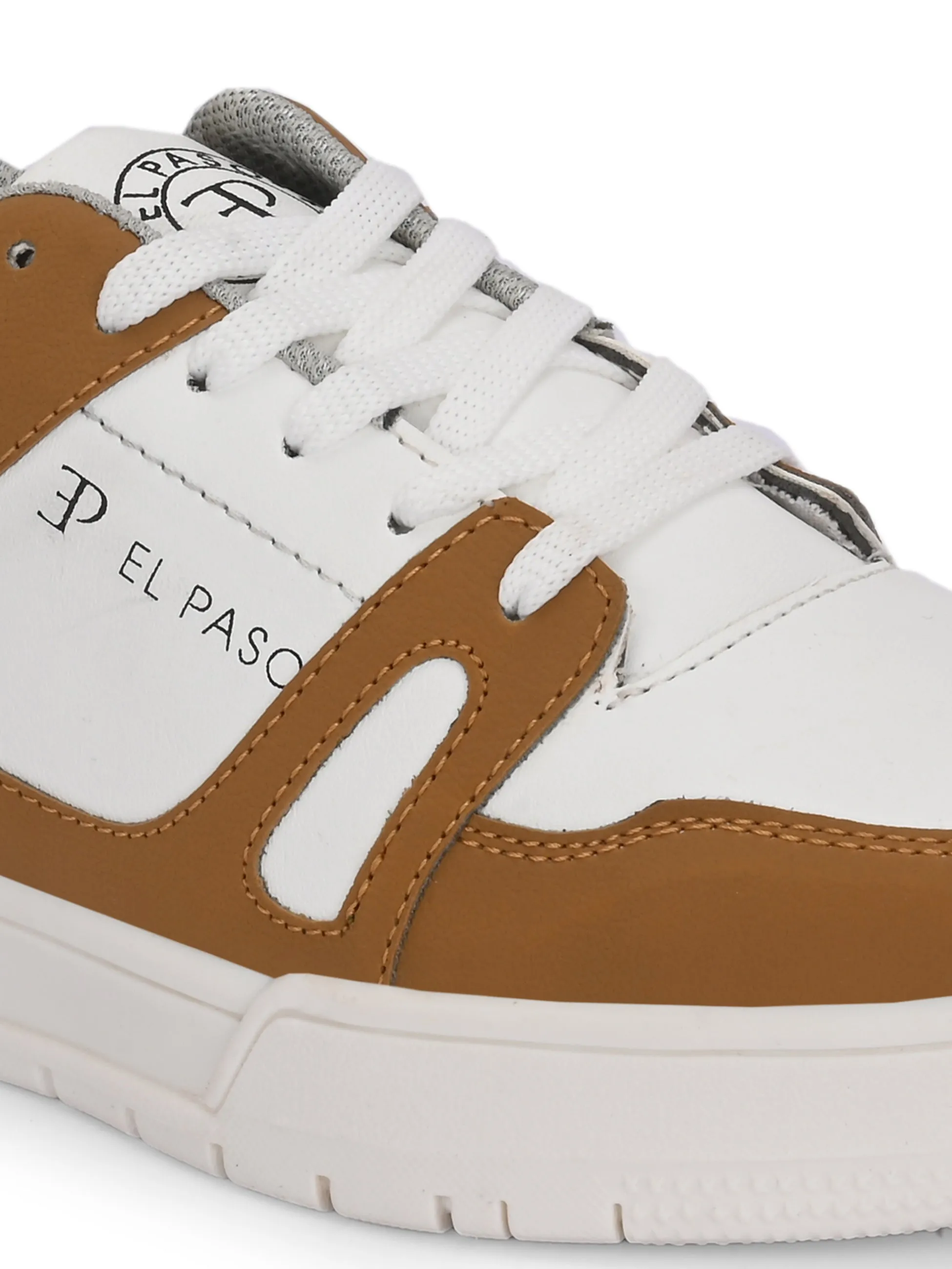EL PASO Faux Leather Casual Shoes Lace Up Sneakers For Women