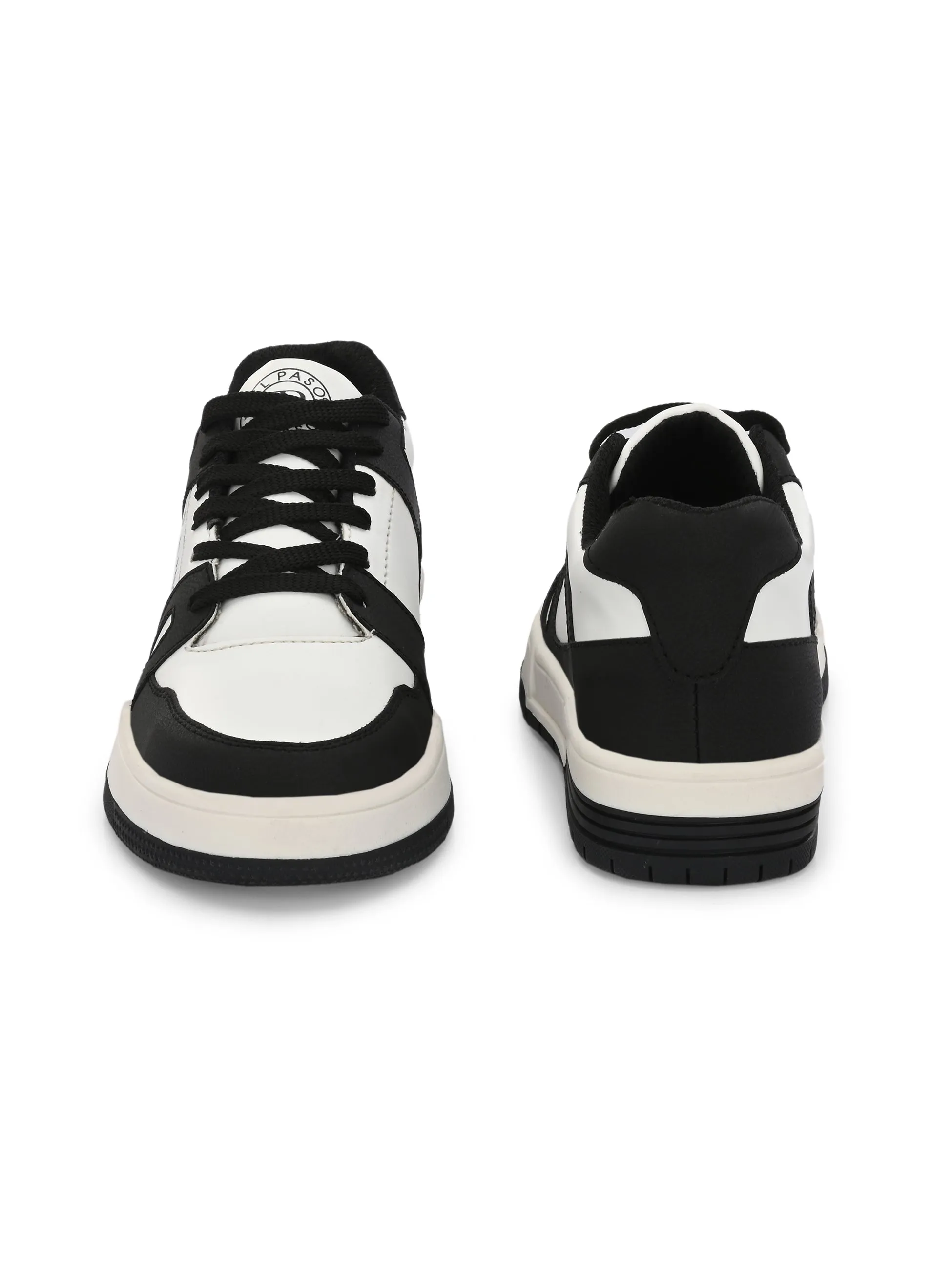 EL PASO Faux Leather Casual Shoes Lace Up Sneakers For Women