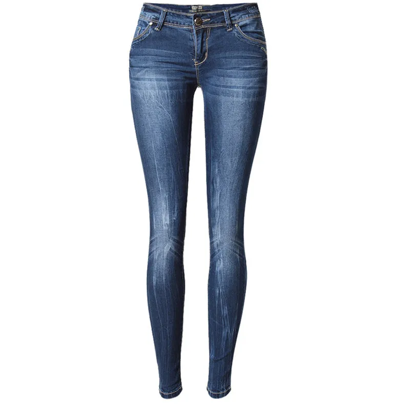 Elasticity Women's Jeans Slim Low Waisted Jeans Pencil Pants