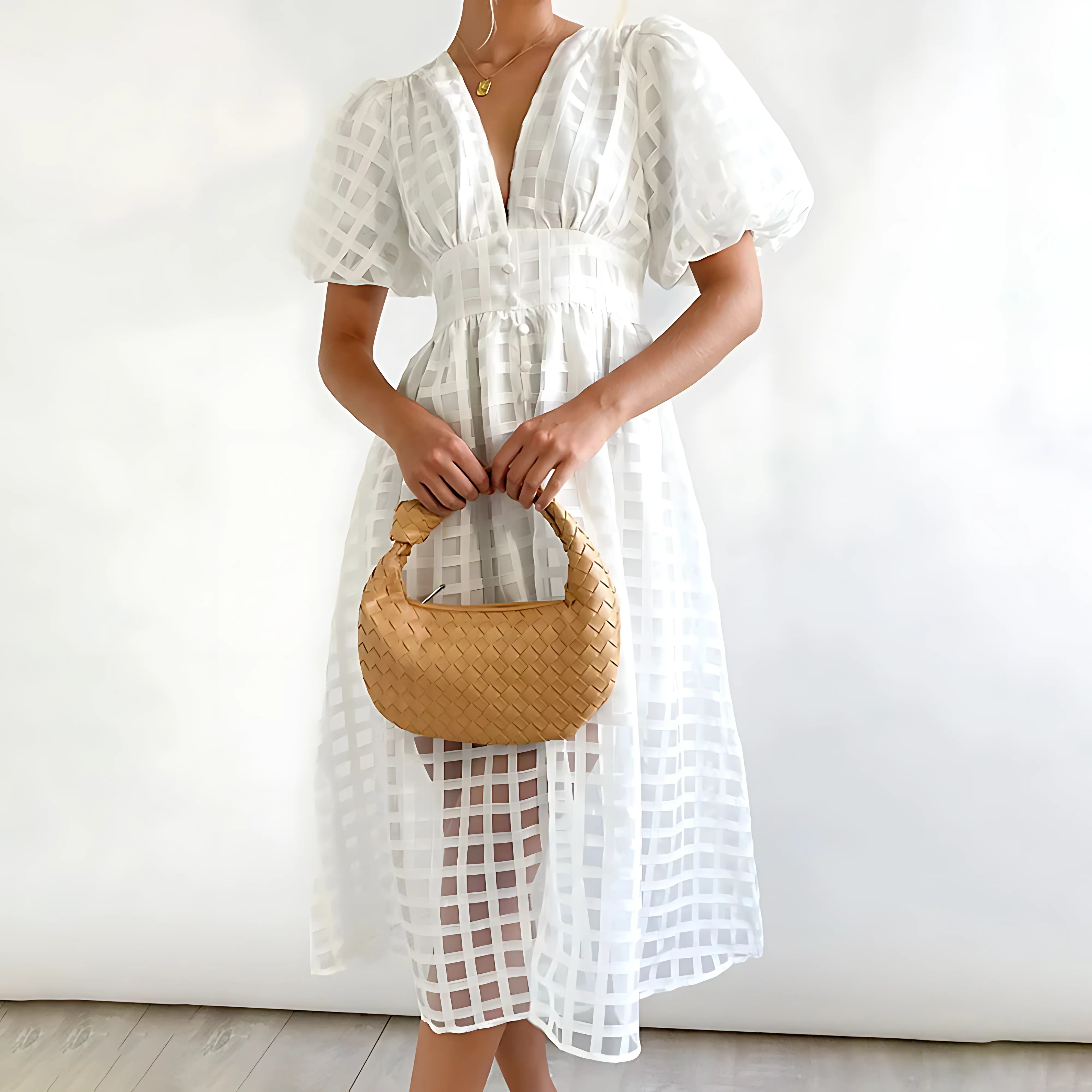 Eyelet Midi Dress | Lightweight | Summer-Ready