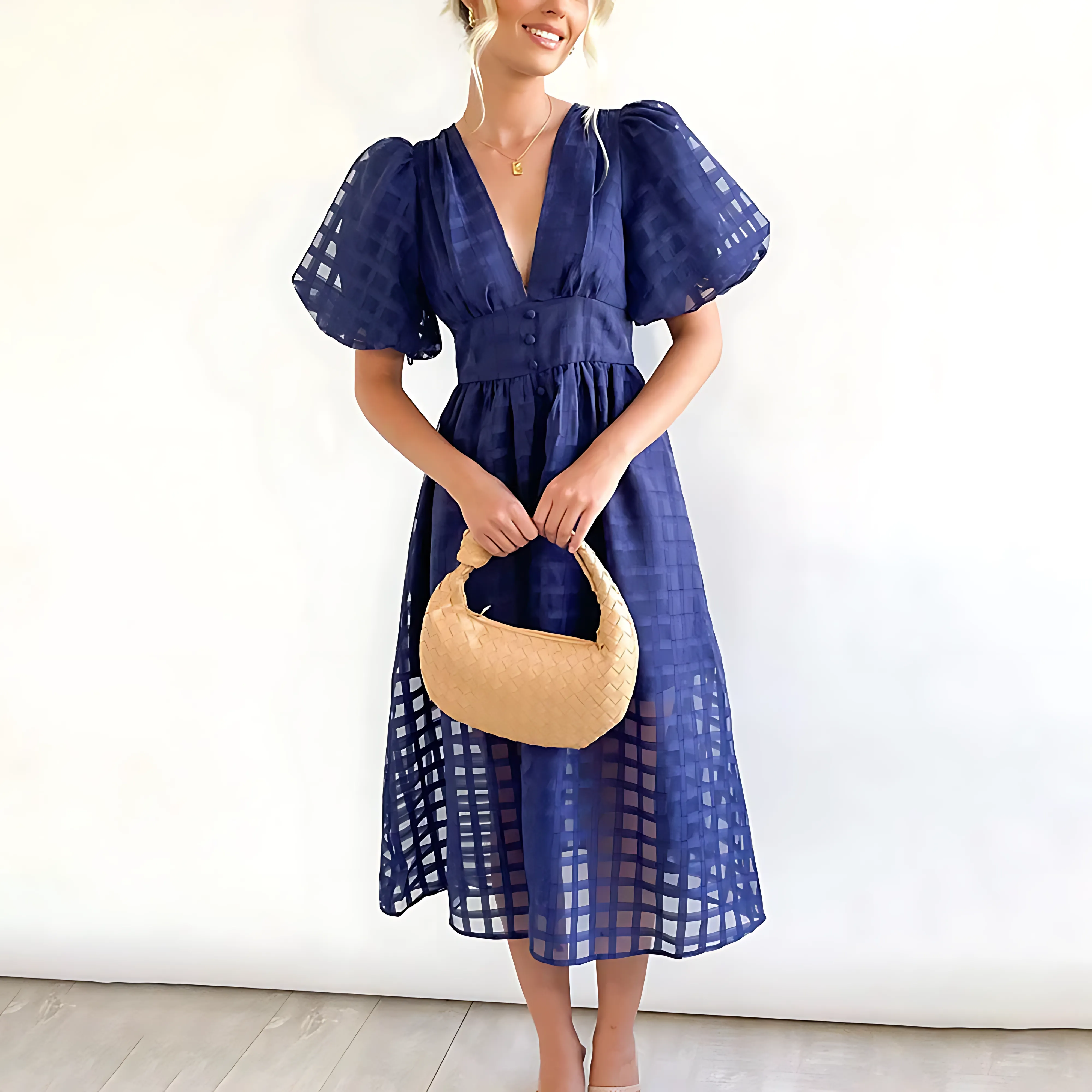 Eyelet Midi Dress | Lightweight | Summer-Ready