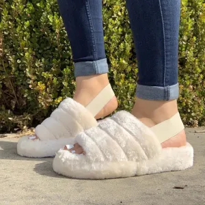 Factory Directly Women Spring autumn sponge cake cotton slippers Fashion Wild Outdoor Women's Suede Back Strap Cotton Slippers