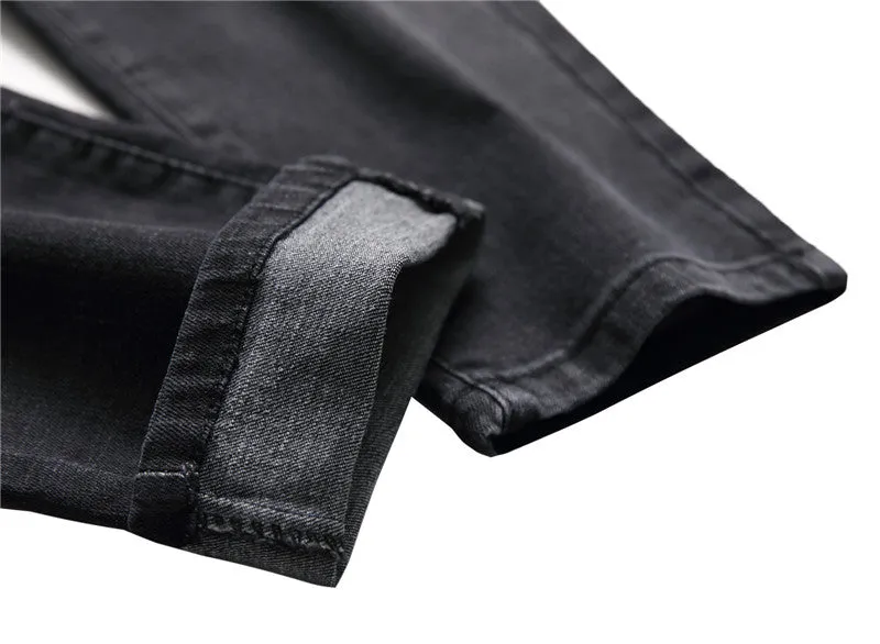Fashion Men's Jeans Mid Waisted Jeans Denim Straight Pants
