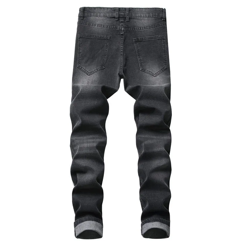 Fashion Men's Jeans Mid Waisted Jeans Denim Straight Pants