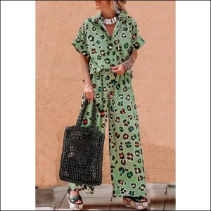 Fierce Green Leopard Pants Set: so Good, It's Practically Illegal 😜