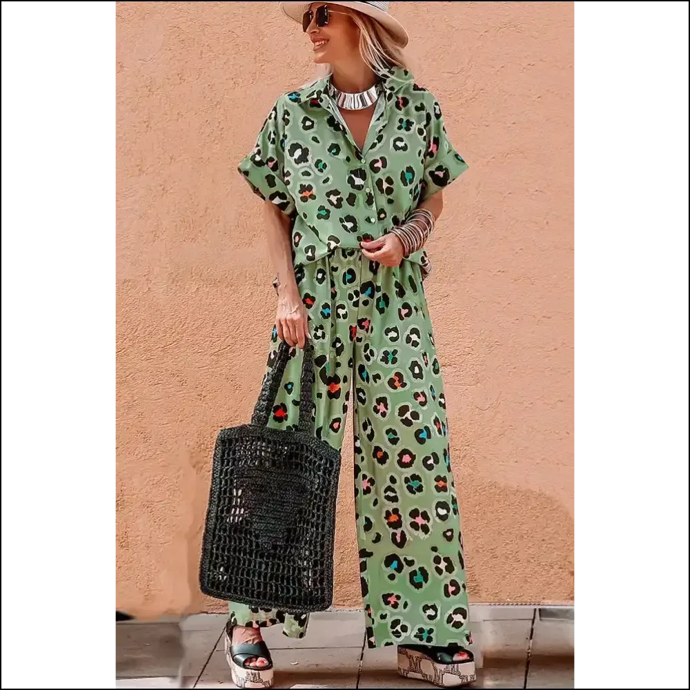 Fierce Green Leopard Pants Set: so Good, It's Practically Illegal 😜