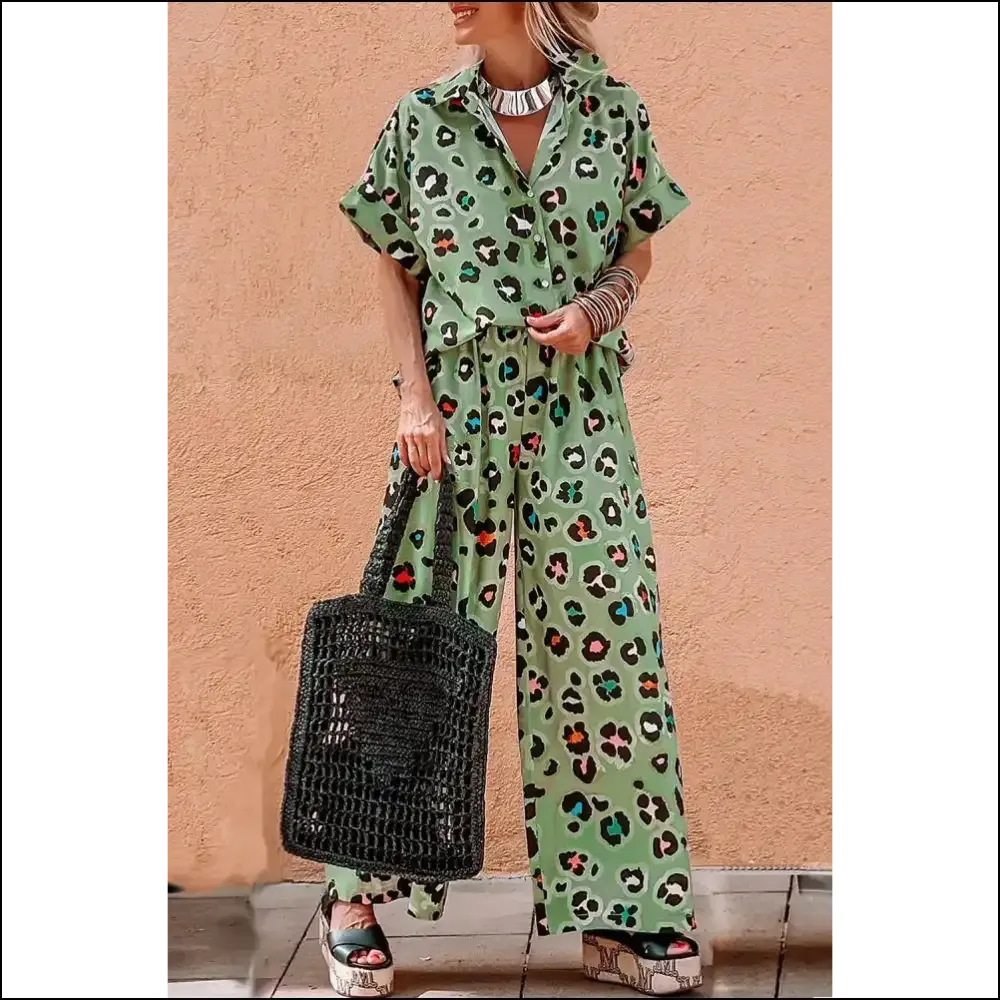 Fierce Green Leopard Pants Set: so Good, It's Practically Illegal 😜