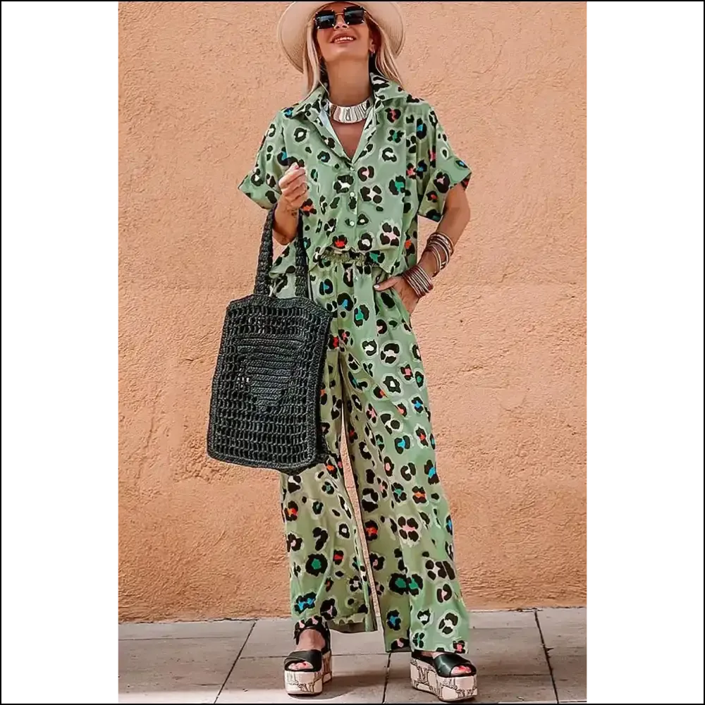 Fierce Green Leopard Pants Set: so Good, It's Practically Illegal 😜
