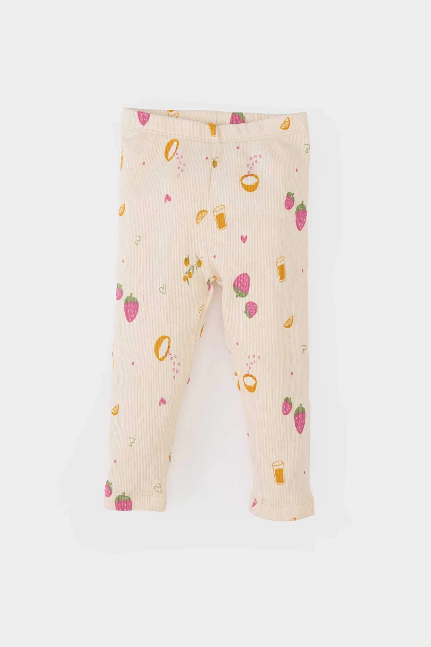 Girl Baby Pajama Kit Fruit Printed Short Sleeve Fit Camisole Short Sleeve Top Waist Waist Long Bottom