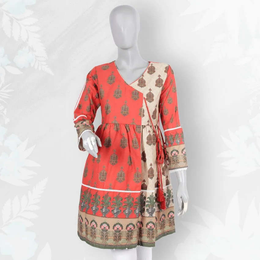 Girls Casual Printed Lawn Frock - PFRK-010