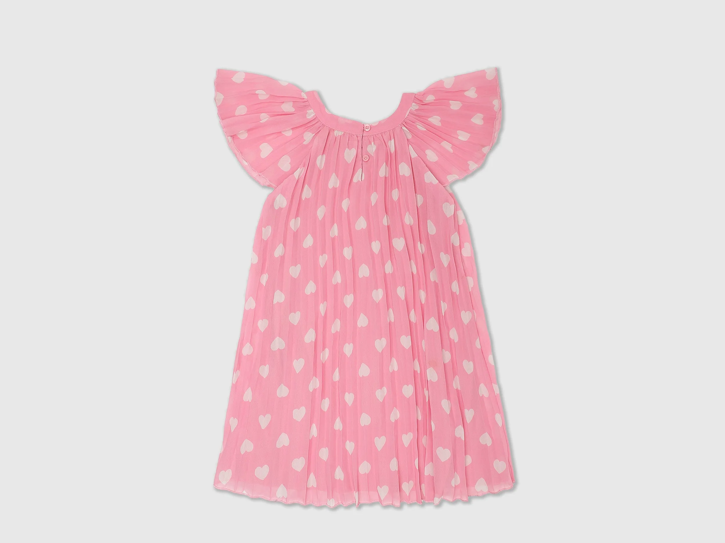 Girls Pink Short Sleeve Printed Dress