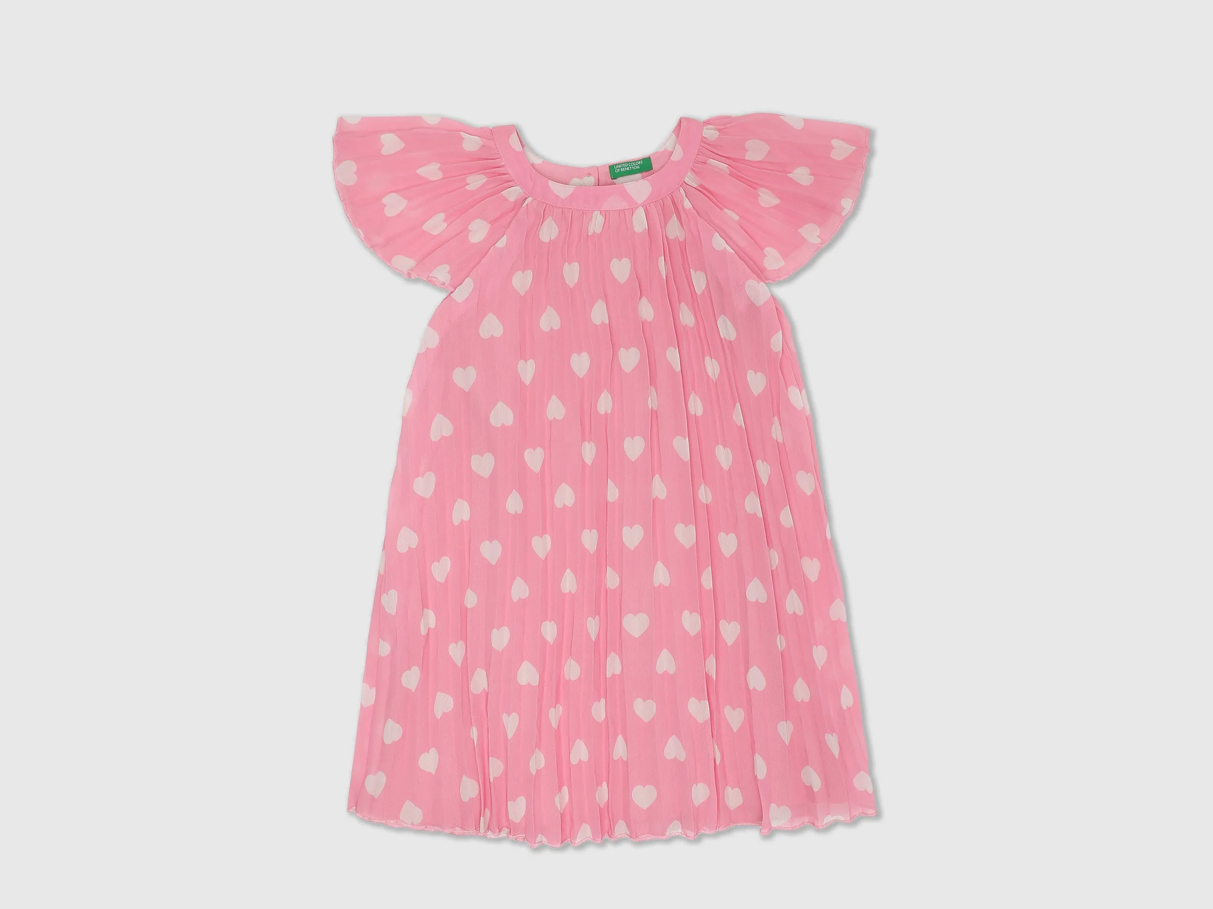 Girls Pink Short Sleeve Printed Dress