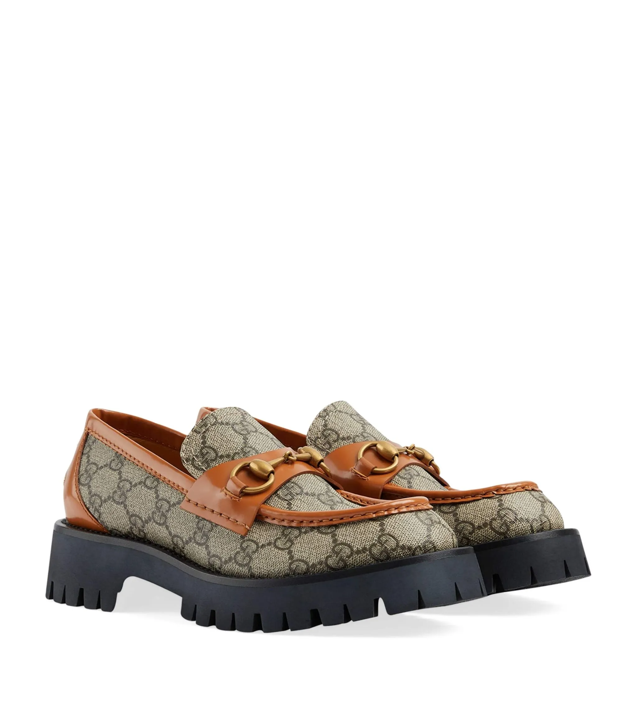 GUCCI
GG Supreme Canvas Lug-Sole Loafers