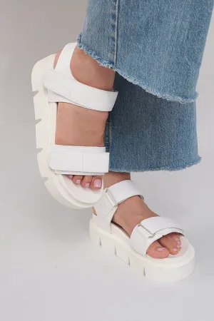 Haarlem Chunky Platform Sandals - White