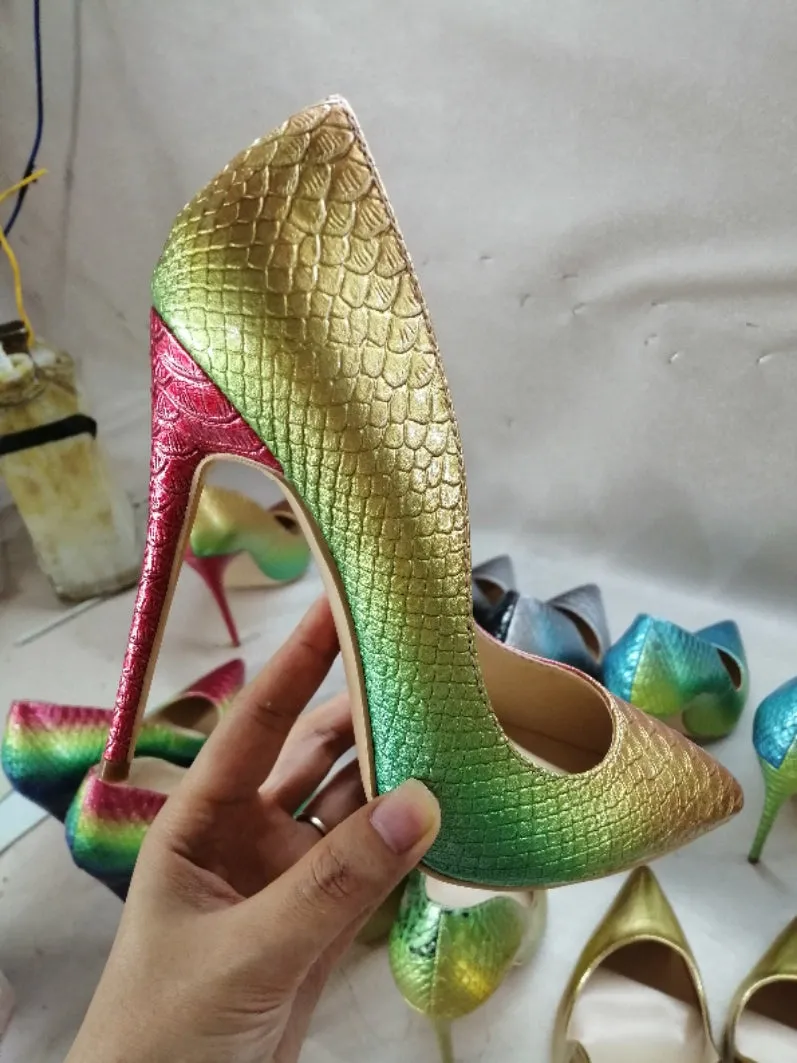 High-heels with Snakeskin Patterns Fashion Women Party Shoes