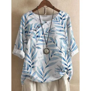 INSTOCK- Printed pullover short-sleeved loose large size shirt