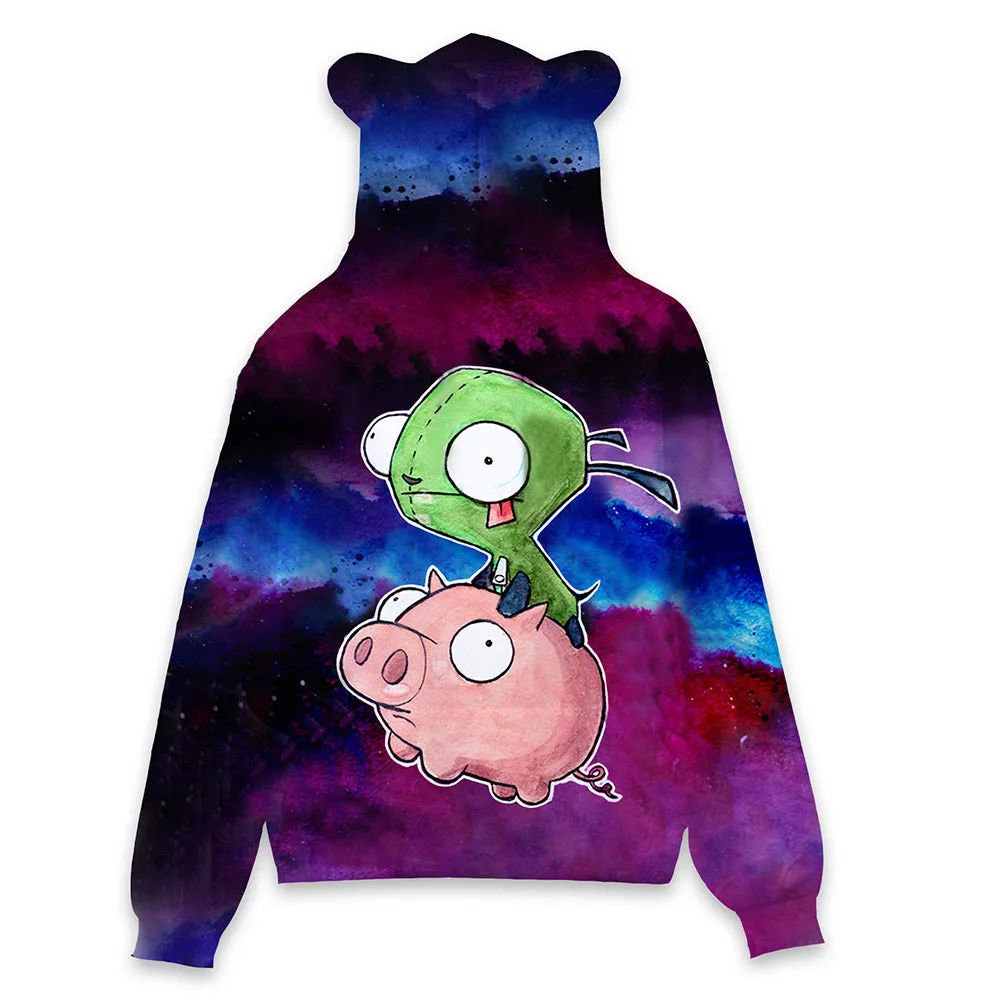 Invader ZIM Cosplay Hoodie 3D Printed Hooded Sweatshirt Kids Children Casual Streetwear Pullover