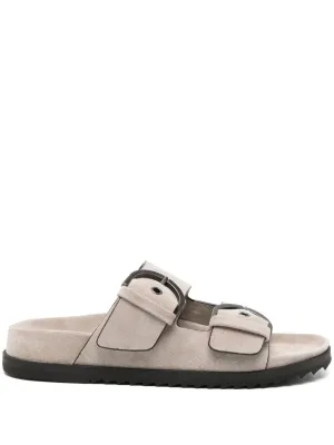 James Perse suede buckle slides