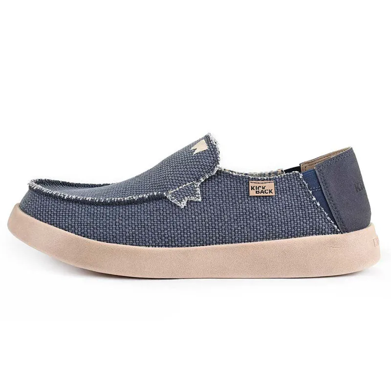 KICKBACK Barbeach Woven Canvas Shoes in Sunkissed Navy