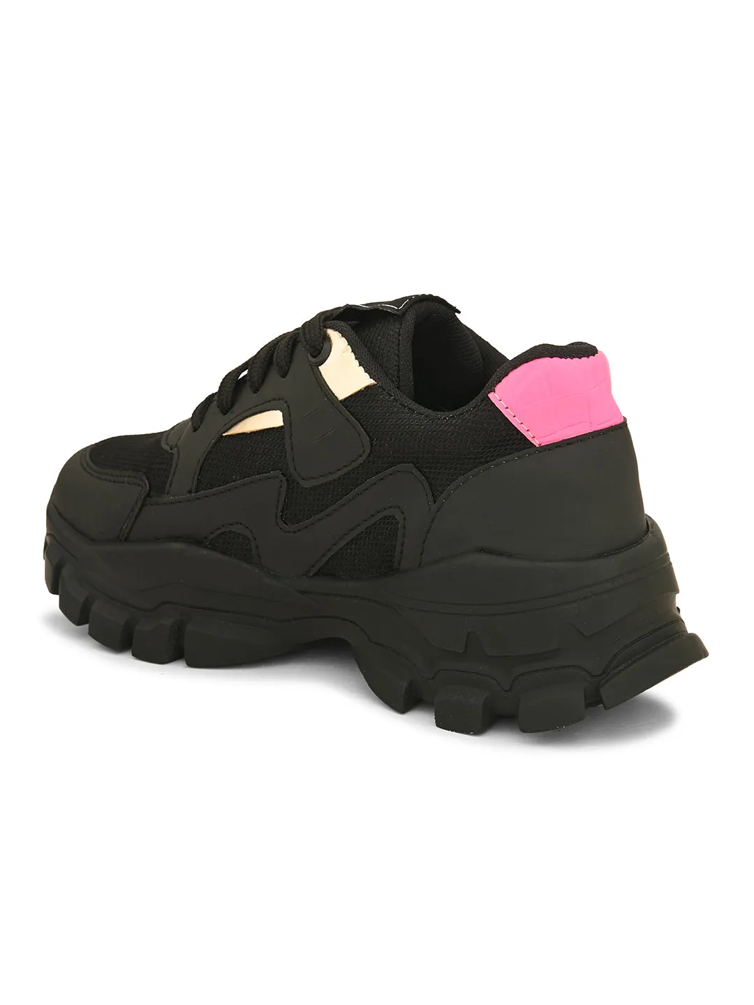 Lace-Ups Round Toe Women Sneakers