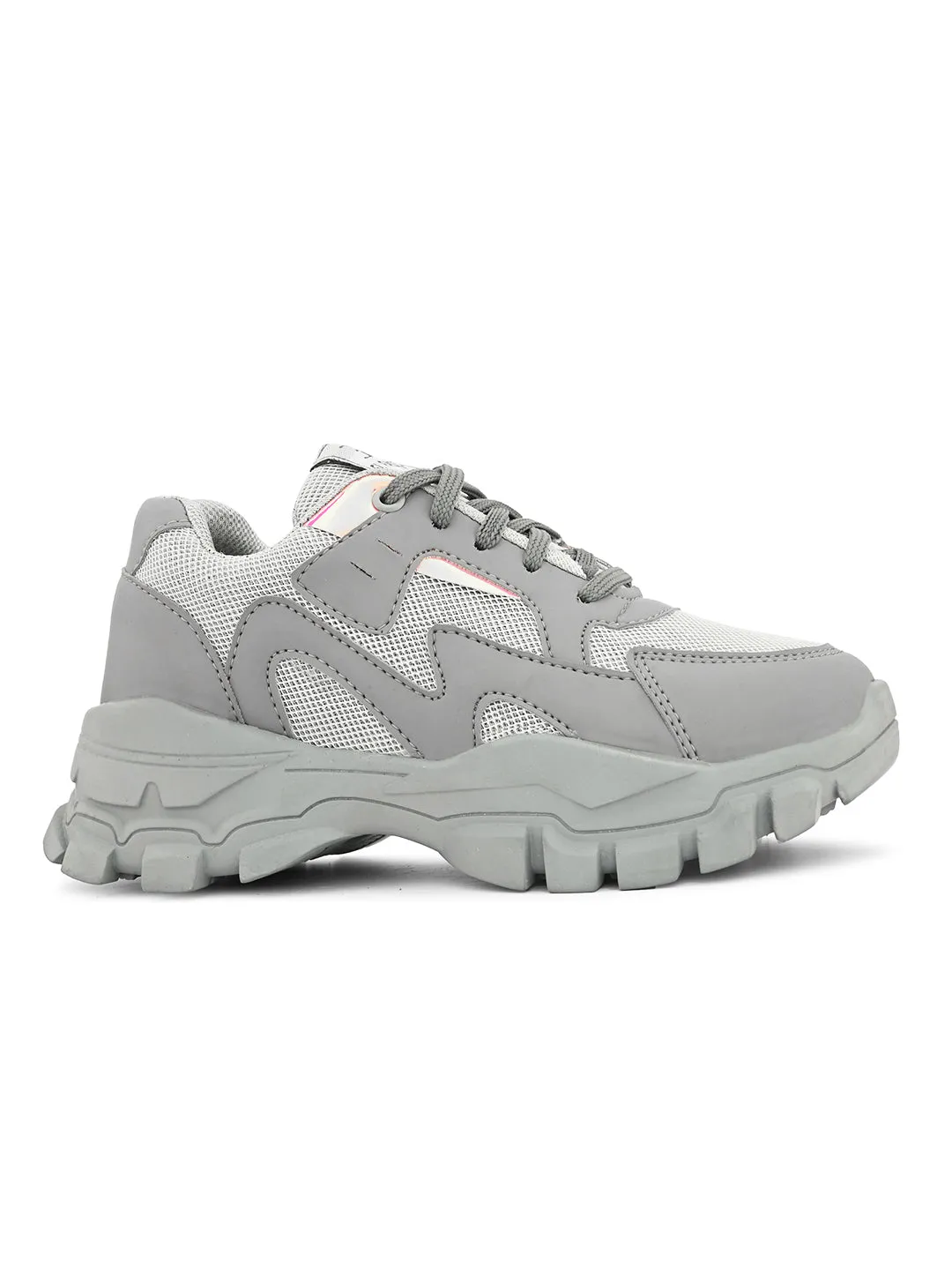 Lace-Ups Round Toe Women Sneakers