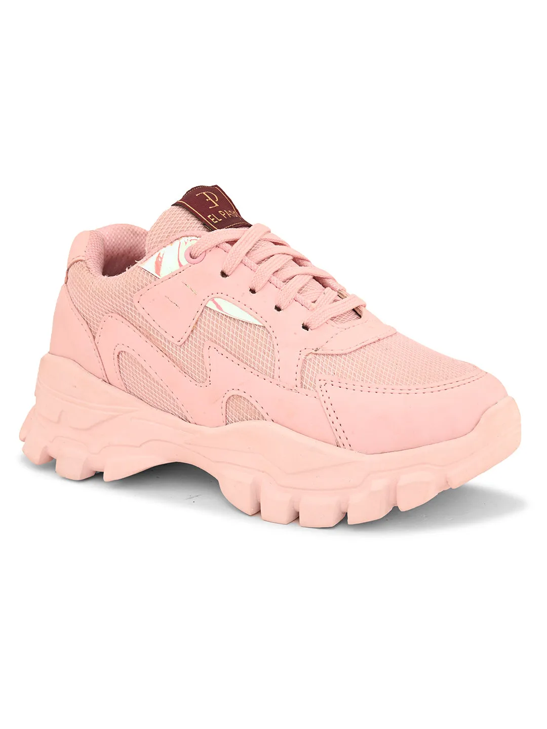 Lace-Ups Round Toe Women Sneakers