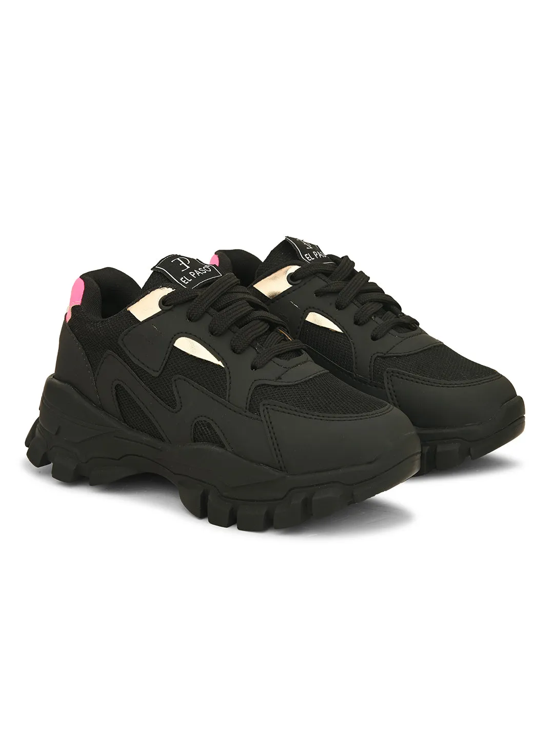 Lace-Ups Round Toe Women Sneakers