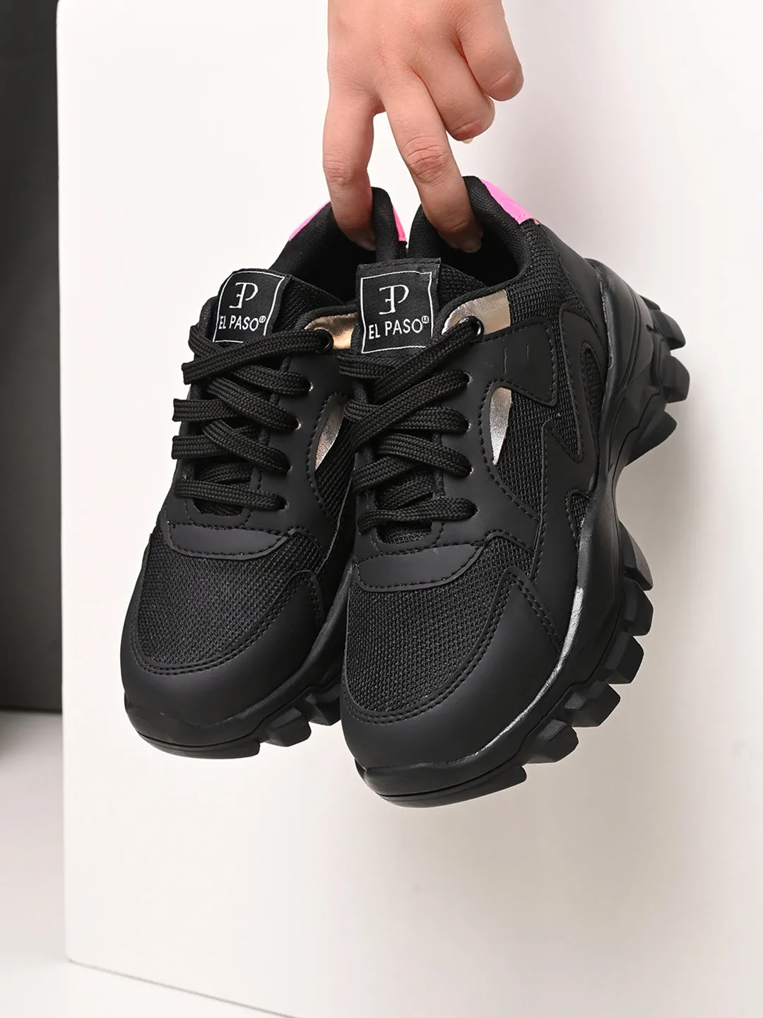 Lace-Ups Round Toe Women Sneakers
