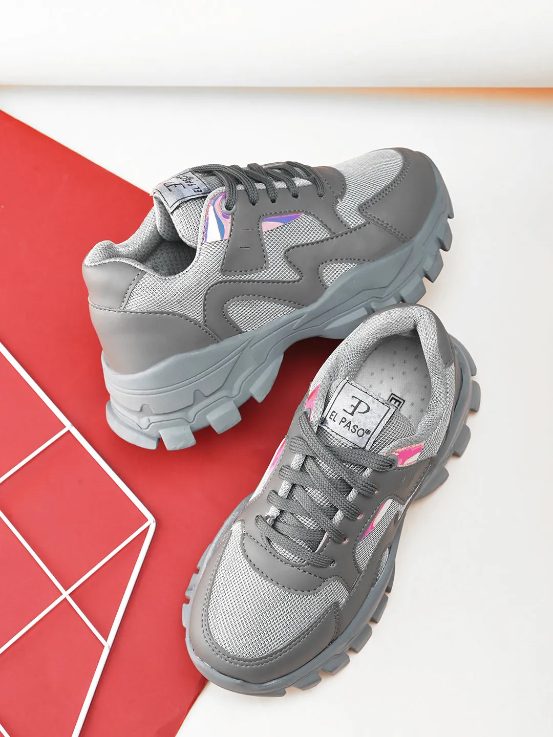 Lace-Ups Round Toe Women Sneakers