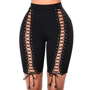 Laced Up & Ready Biker Shorts