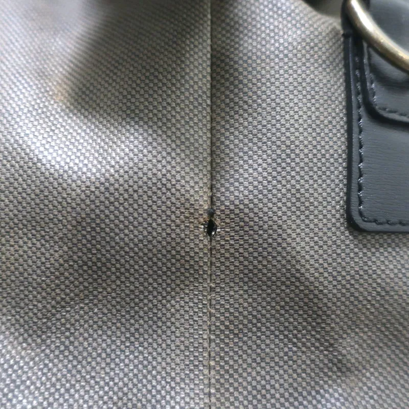 Lanvin Duffle Bag Brown Coated Canvas & Black Leather Carry-On Weekender
