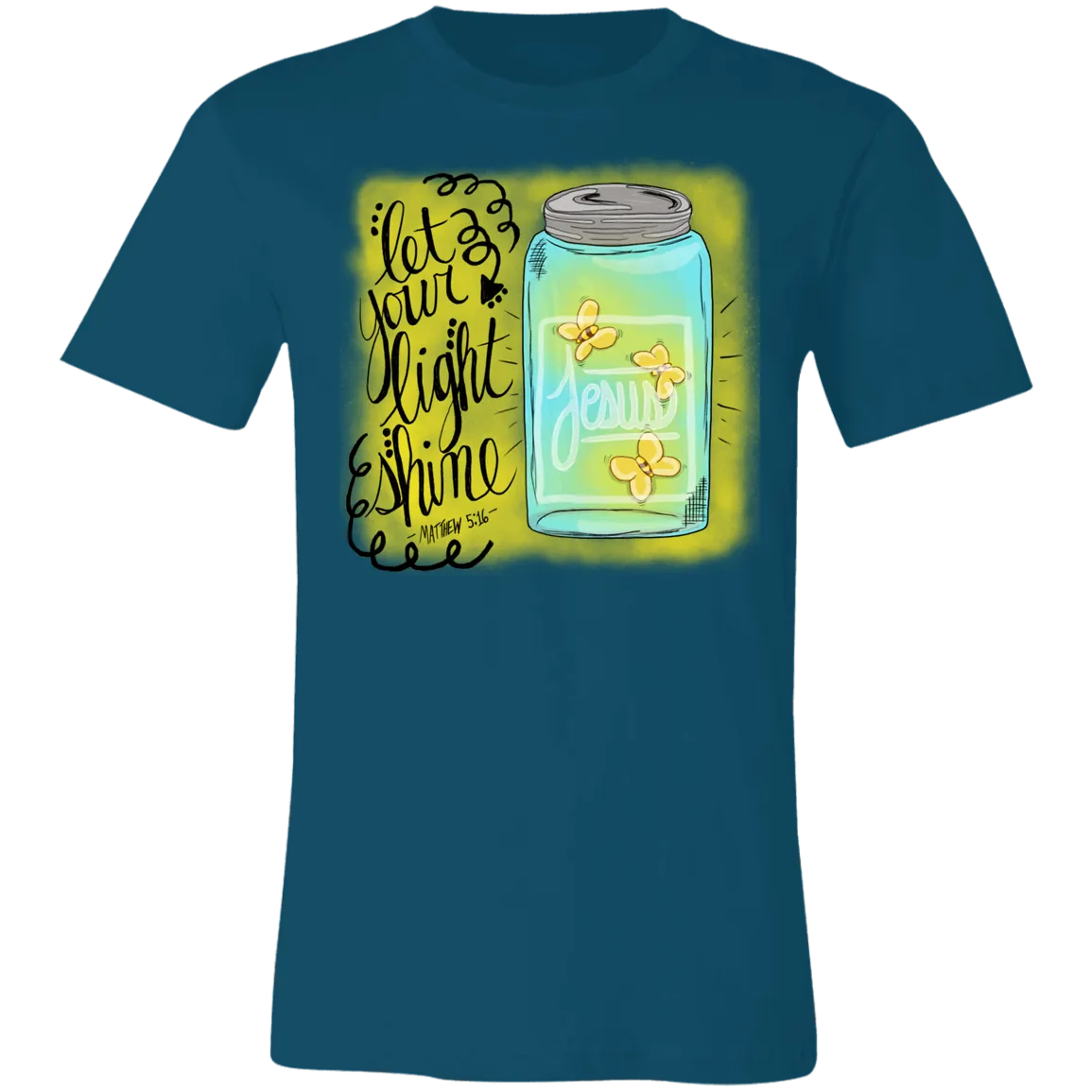 Let Your Light Shine Bella Canvas Tee – Matthew 5:16 Inspirational Shirt