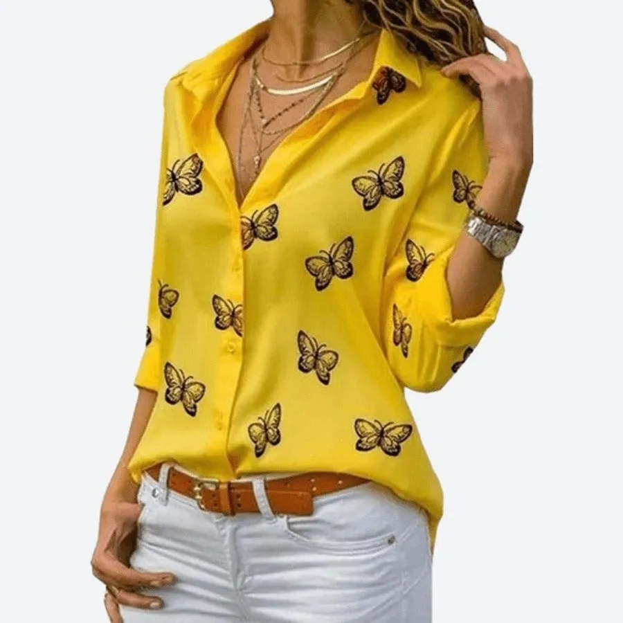 Loose Butterfly Printed Shirts