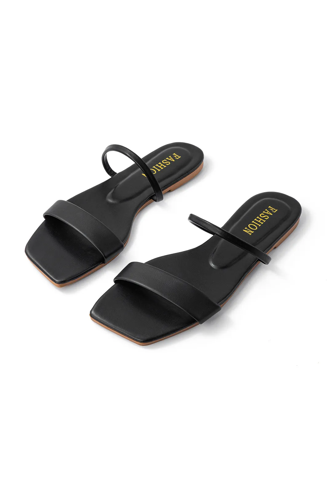 Maisie - Basic Square Toe Woman's Flat Slide Sandals