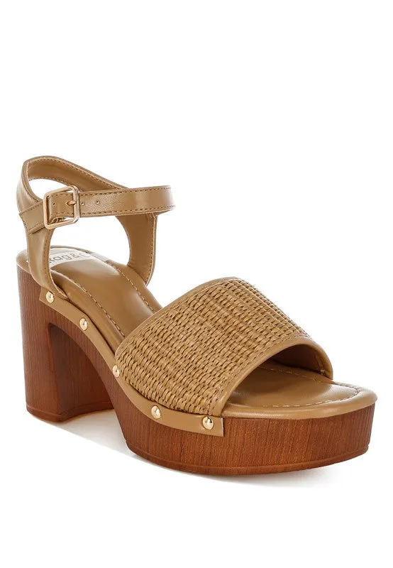 Mazaro Raffia Chunky Sandals