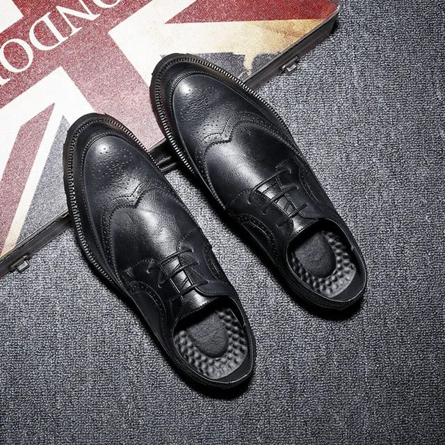 Men Cow Split leather Brogue Oxfords Up To Size 12.5