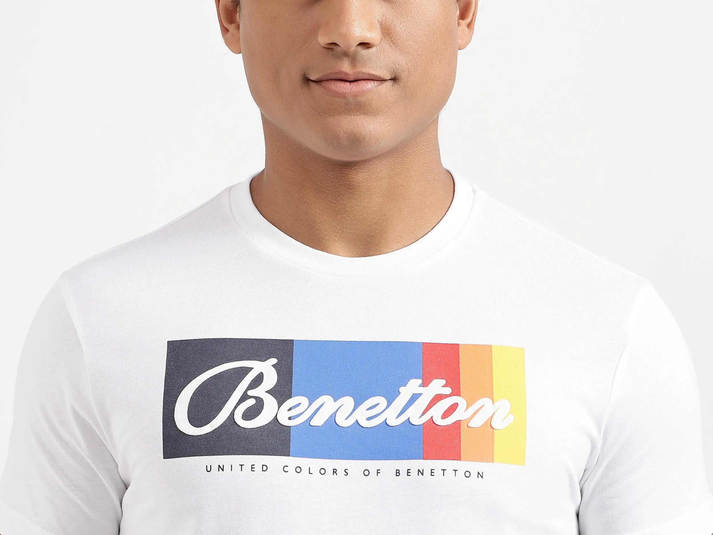 Men White Printed Regular T Shirt