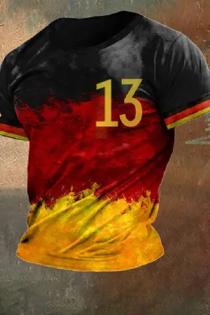 Men's 2024 European Cup Germany No. 13 printed casual T-shirt
